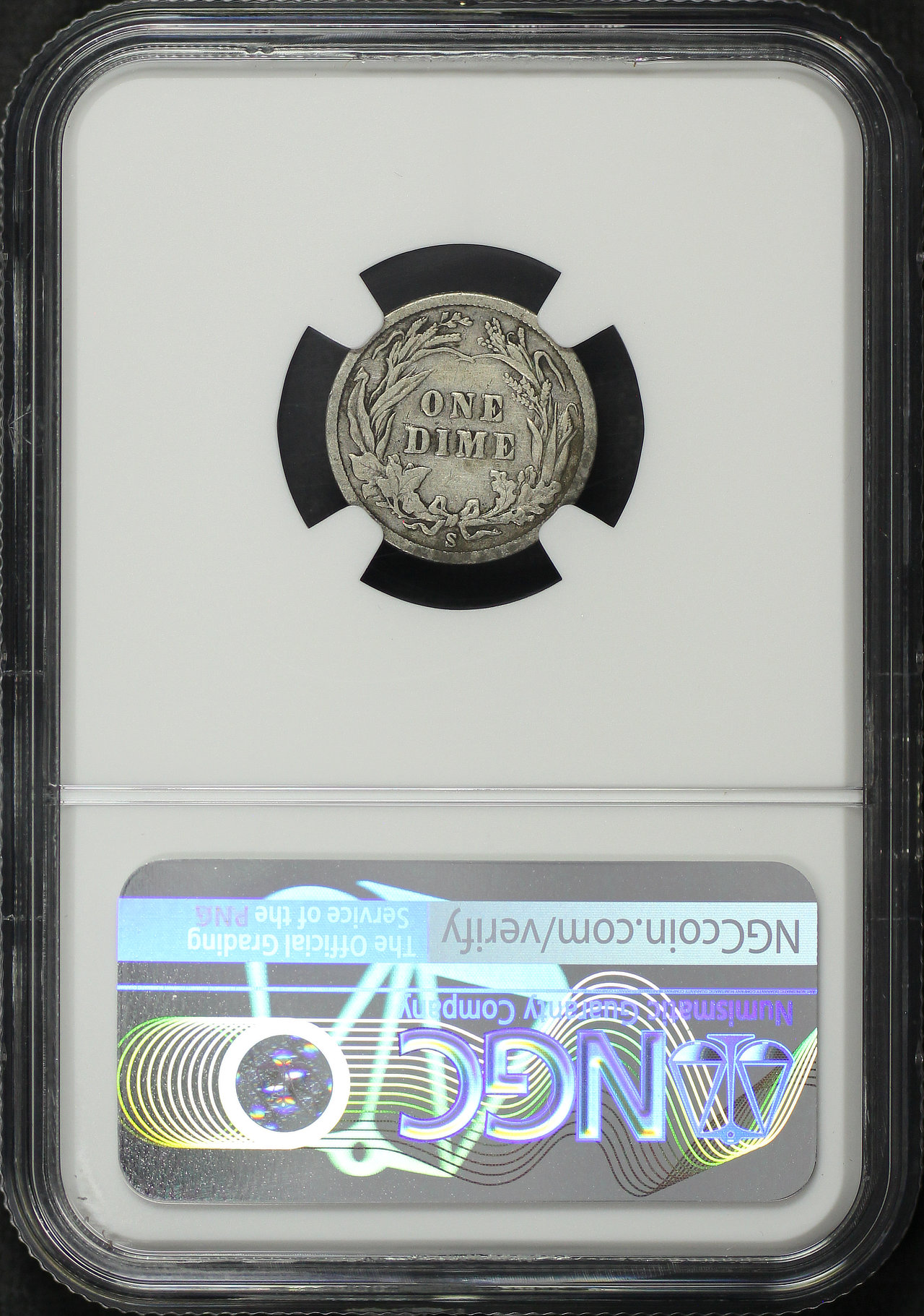 Reverse of this 1903-S Barber Dime NGC F Details Cleaned