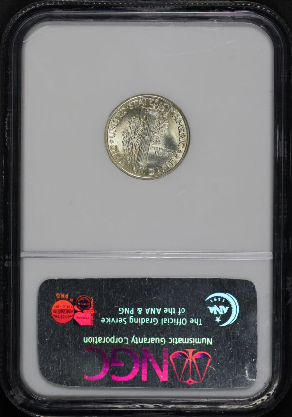Reverse of this 1916 Mercury Dime NGC MS-65 FB