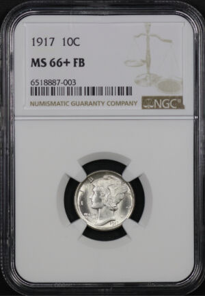 Obverse of this 1917 Mercury Dime NGC MS-66+ FB