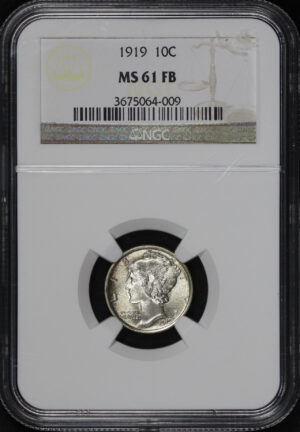 Obverse of this 1919 Mercury Dime NGC MS-61 FB