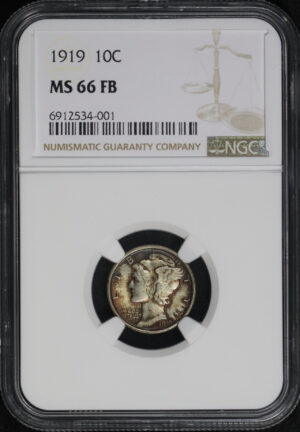 Obverse of this 1919 Mercury Dime NGC MS-66 FB