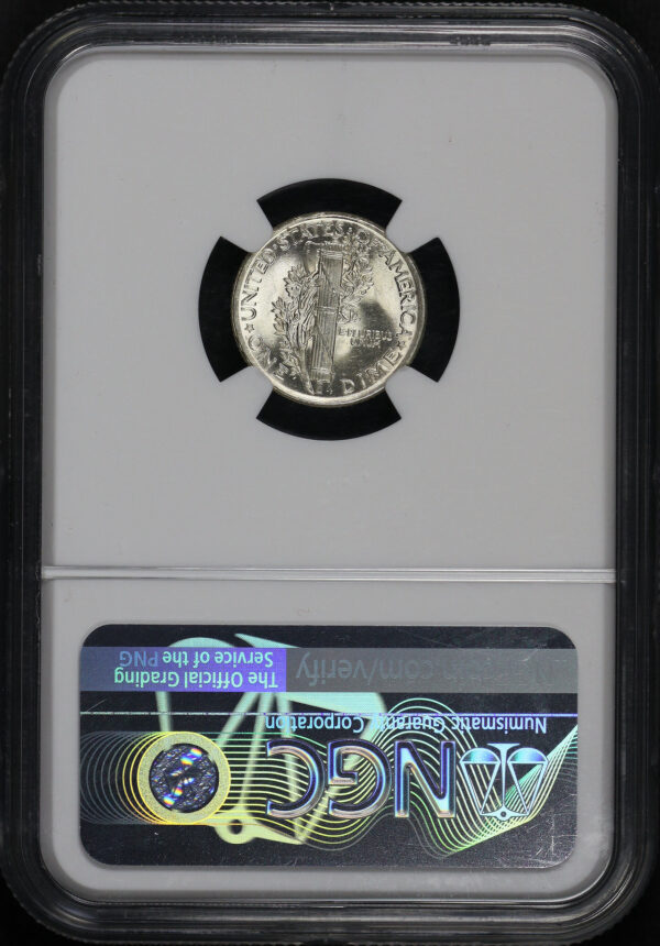 Reverse of this 1920 Mercury Dime NGC MS-65