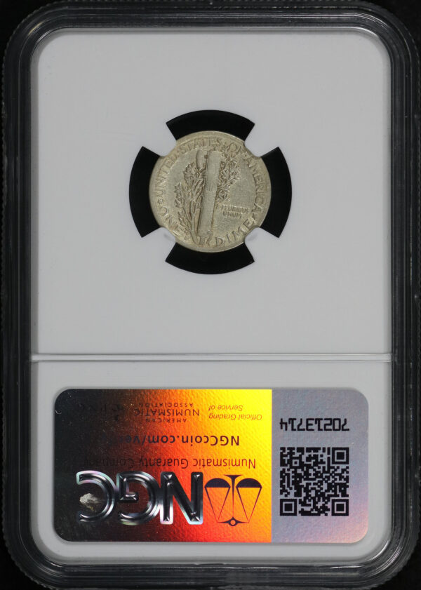 Reverse of this 1921-D Mercury Dime NGC F-12