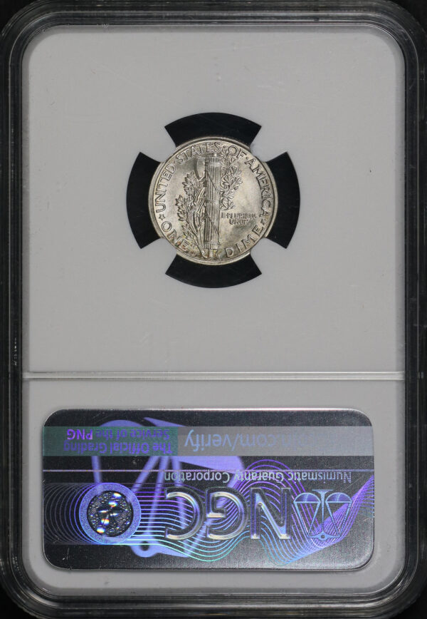 Reverse of this 1921-D Mercury Dime NGC MS-66 FB