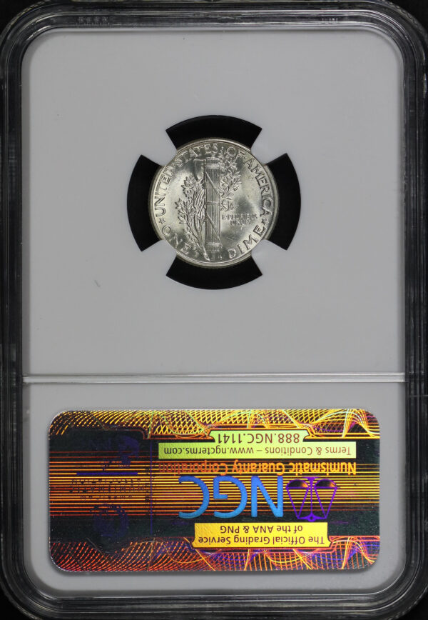 Reverse of this 1941-D Mercury Dime NGC MS-64 FB