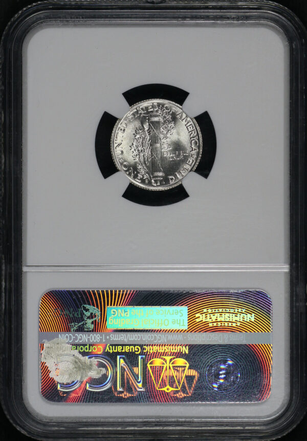 Reverse of this 1941-S Mercury Dime NGC MS-67 FB