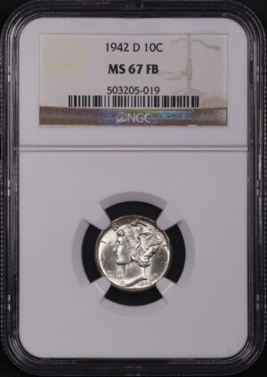 Obverse of this 1942-D Mercury Dime NGC MS-67 FB