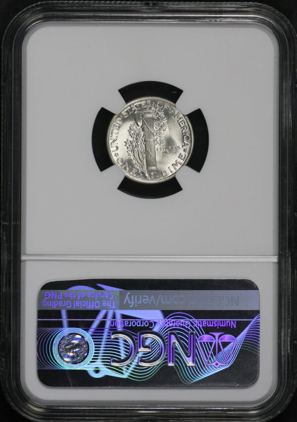 Reverse of this 1943-D Mercury Dime NGC MS-65 FB