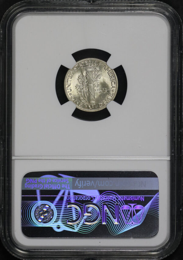 Reverse of this 1943-S Mercury Dime NGC MS-64 FB