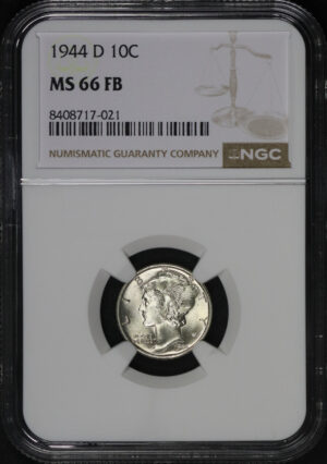 Obverse of this 1944-D Mercury Dime NGC MS-66 FB