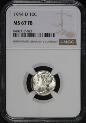 Obverse of this 1944-D Mercury Dime NGC MS-67 FB