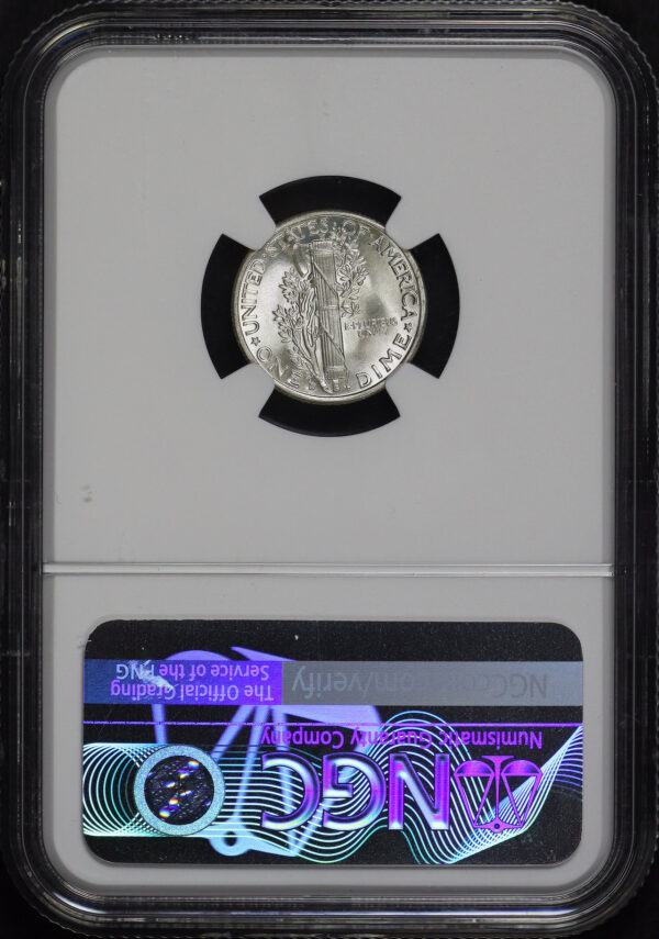 Reverse of this 1944-D Mercury Dime NGC MS-67 FB