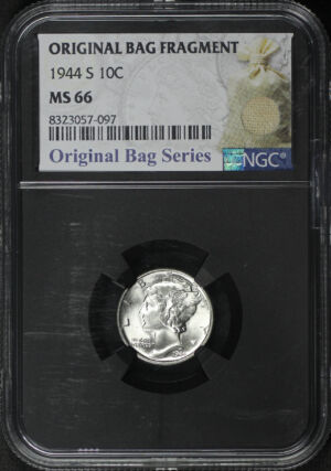 Obverse of this 1944-S Mercury Dime NGC MS-66 Original Bag Fragment