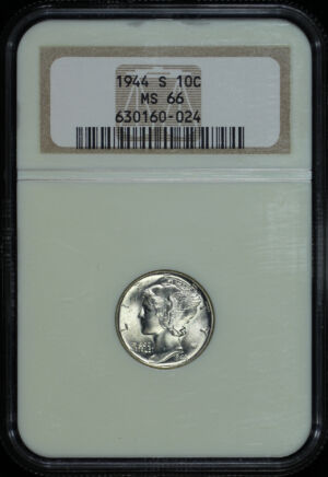 Obverse of this 1944-S Mercury Dime NGC MS-66