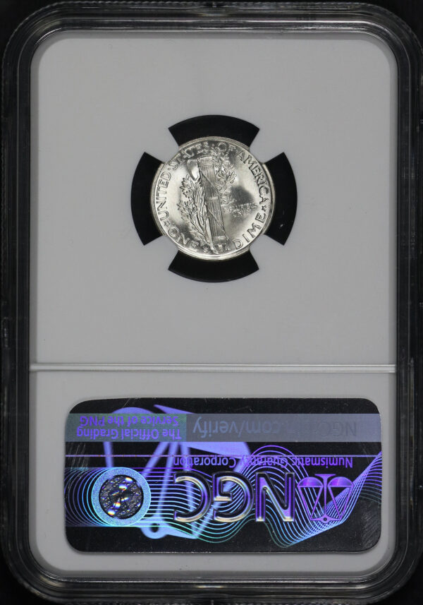 Reverse of this 1945-S Mercury Dime NGC MS-64