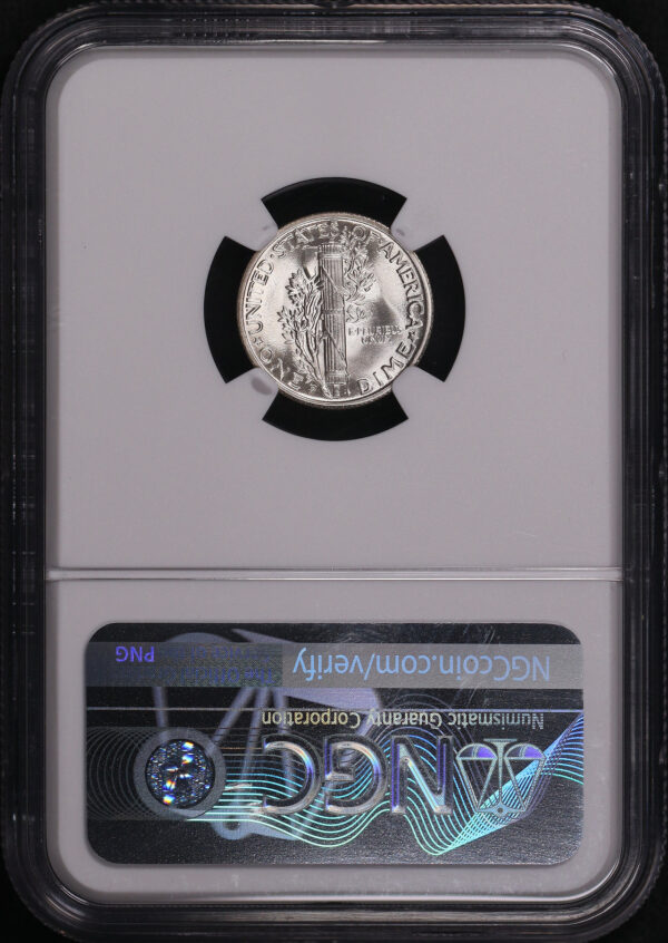 Reverse of this 1945-S Mercury Dime NGC MS-67