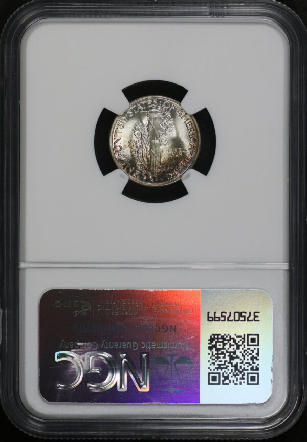 Reverse of this 1945-S Mercury Dime NGC MS-66 FB