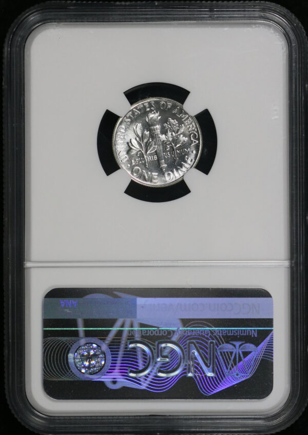 Reverse of this 1951 Roosevelt Dime NGC PF-66