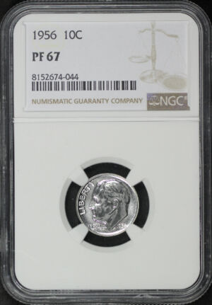Obverse of this 1956 Roosevelt Dime NGC PF-67