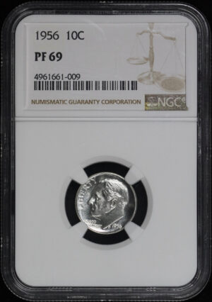 Obverse of this 1956 Roosevelt Dime NGC PF-69