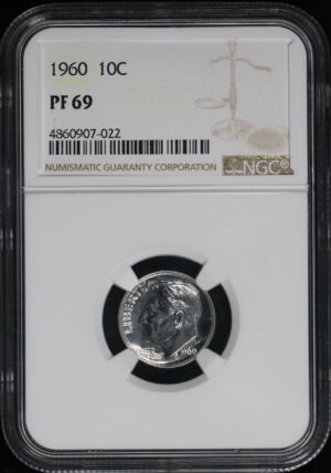 Obverse of this 1960 Roosevelt Dime NGC PF-69