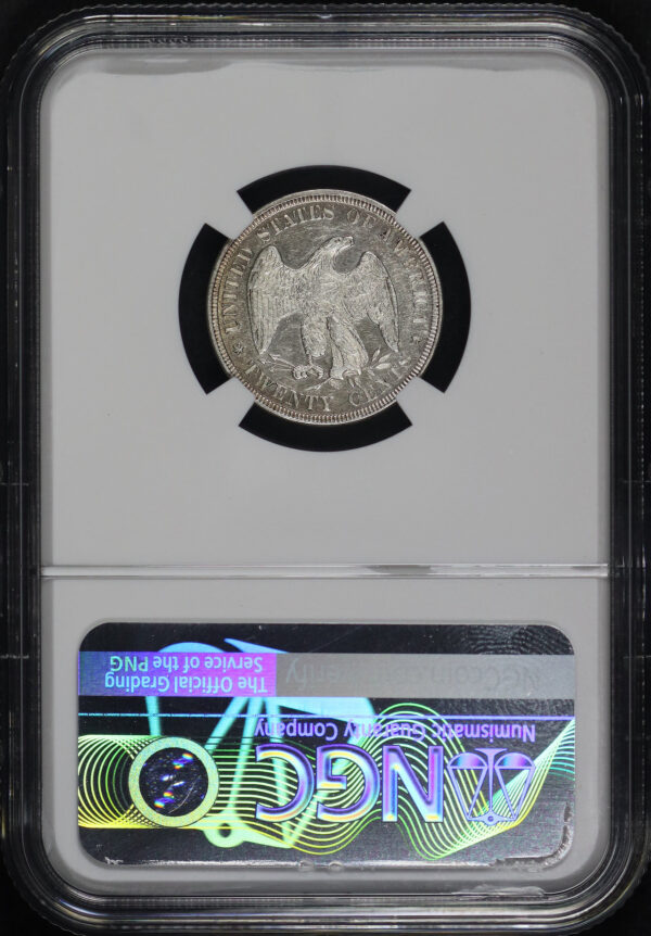 Reverse of this 1875 Twenty Cent NGC AU-55