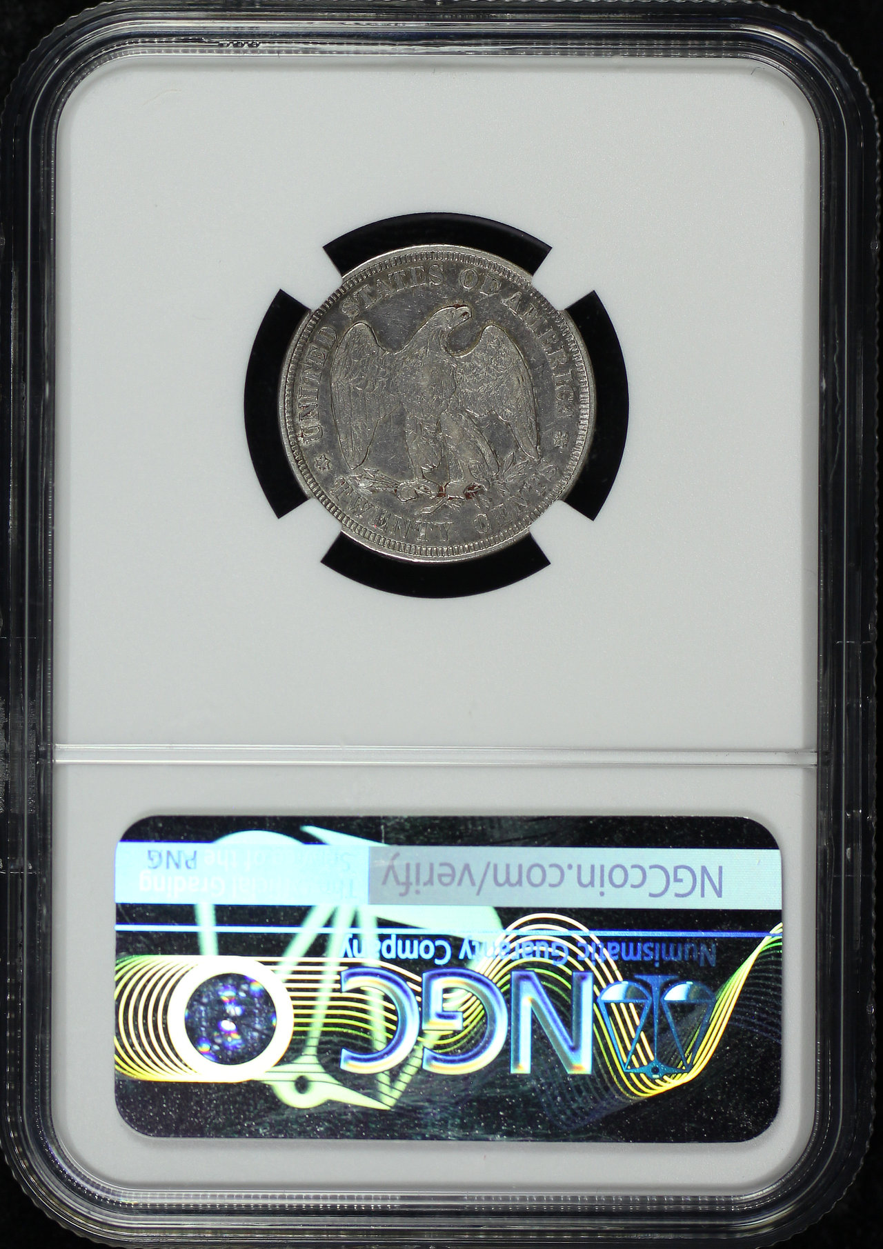 Reverse of this 1875 Twenty Cent NGC AU Details Cleaned