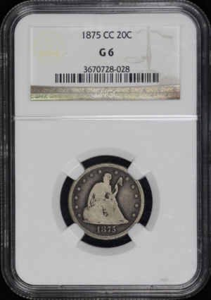 Obverse of this 1875-CC Twenty Cent NGC G-6