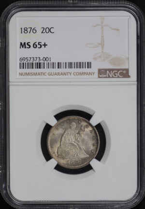 Obverse of this 1876 Twenty Cent NGC MS-65+