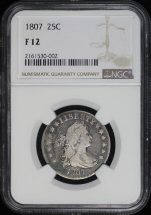 Obverse of this 1807 Draped Bust Quarter NGC F-12