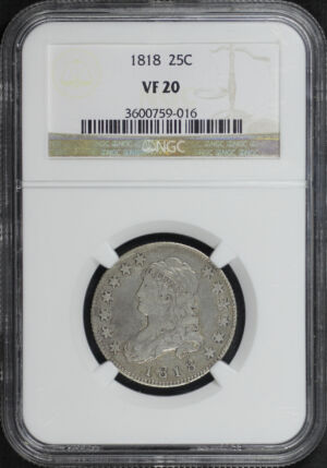 Obverse of this 1818 Capped Bust Quarter NGC VF-20