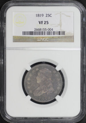 Obverse of this 1819 Capped Bust Quarter NGC VF-25