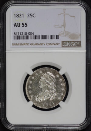 Obverse of this 1821 Capped Bust Quarter NGC AU-55