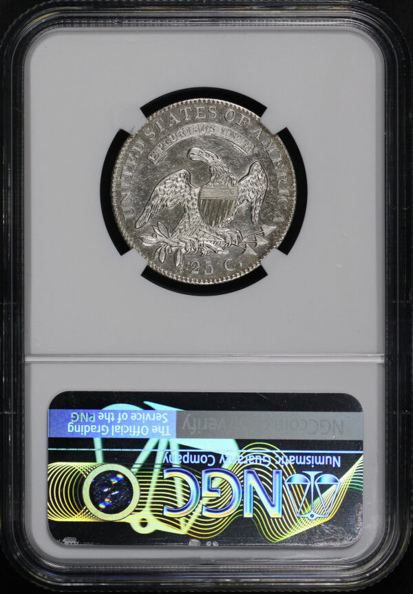 Reverse of this 1821 Capped Bust Quarter NGC AU-55