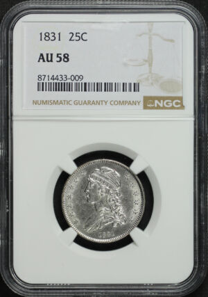 Obverse of this 1831 Capped Bust Quarter NGC AU-58