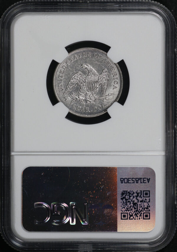 Reverse of this 1840-O O Liberty Seated Quarter No Drapery NGC AU-53