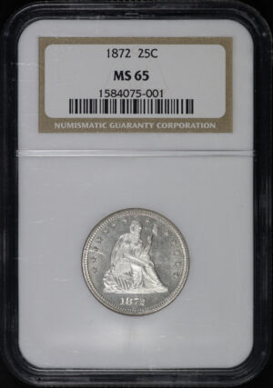 Obverse of this 1872 Liberty Seated Quarter NGC MS-65