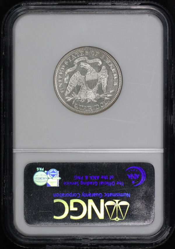 Reverse of this 1872 Liberty Seated Quarter NGC MS-65