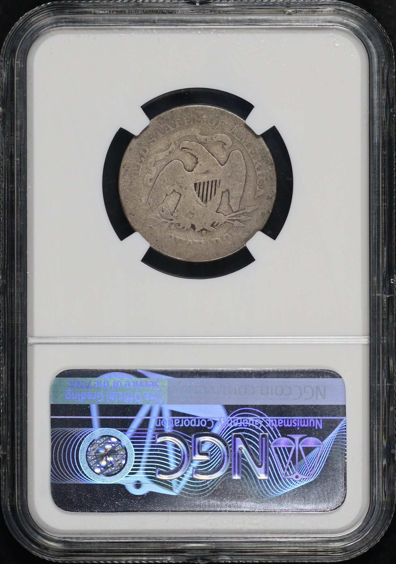 Reverse of this 1874-S Seated Liberty Quarter with Arrows NGC AG-3 – Great For A Lowball Set!