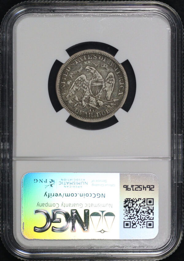 Reverse of this 1876-CC Liberty Seated Quarter NGC VF-20