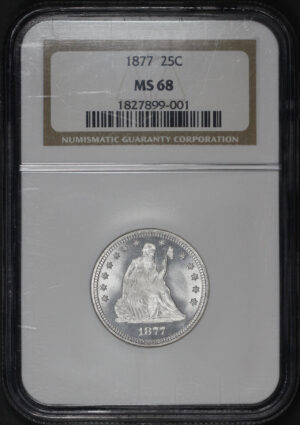 Obverse of this 1877 Liberty Seated Quarter NGC MS-68