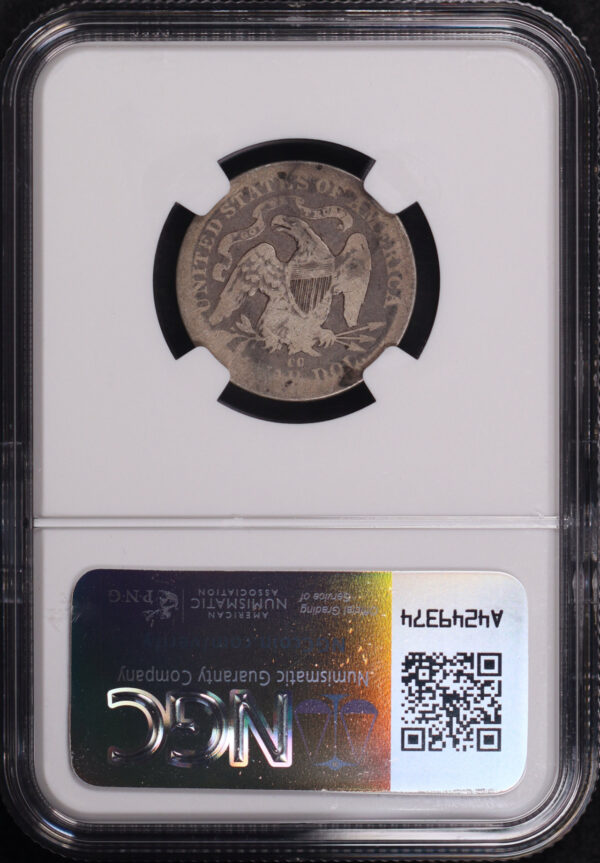 Reverse of this 1877-CC Liberty Seated Quarter NGC AG-3