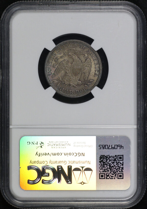 Reverse of this 1881 Liberty Seated Quarter NGC MS-62