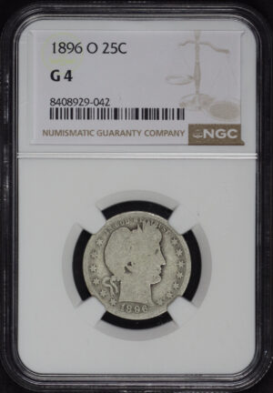 Obverse of this 1896-O Barber Quarter NGC G-4
