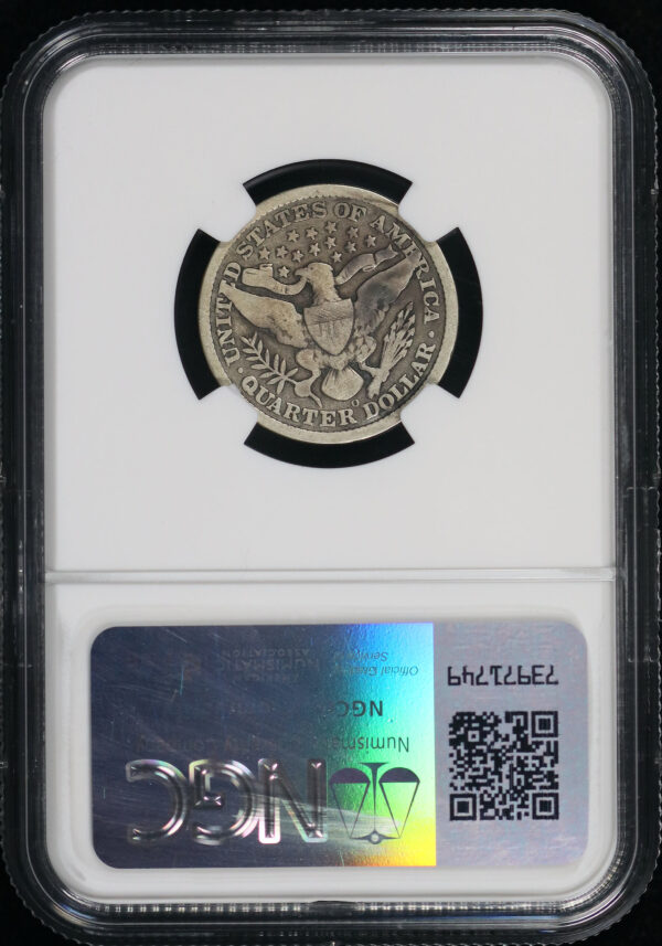 Reverse of this 1896-O Barber Quarter NGC G-6