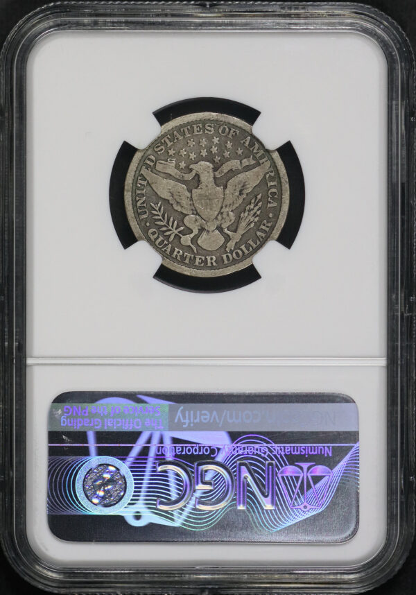 Reverse of this 1899 Barber Quarter NGC G-6