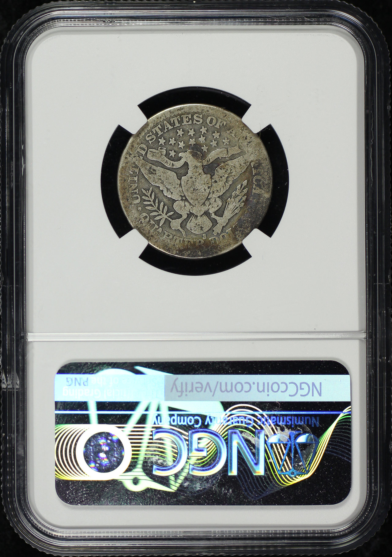 Reverse of this 1914-S Barber Quarter NGC AG-3