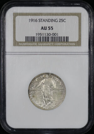 Obverse of this 1916 Standing Liberty Quarter NGC AU-55