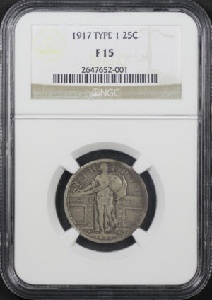 Obverse of this 1917 Standing Liberty Quarter Type 1 NGC F-15