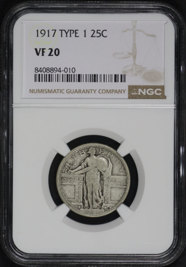 Obverse of this 1917 Standing Liberty Quarter Type 1 NGC VF-20